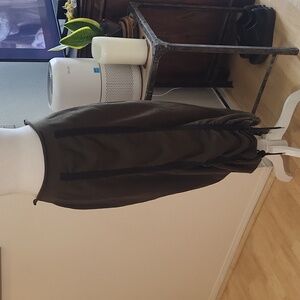 Circus Hotel Green Drawstring Midi Skirt Fleece Wool